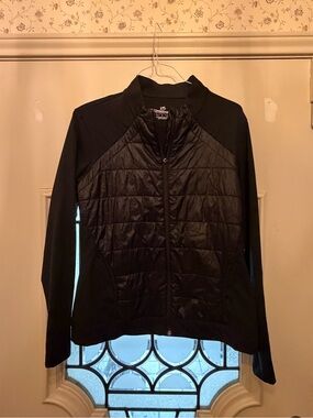 Southern Tide Black Quilted Hybrid Jacket